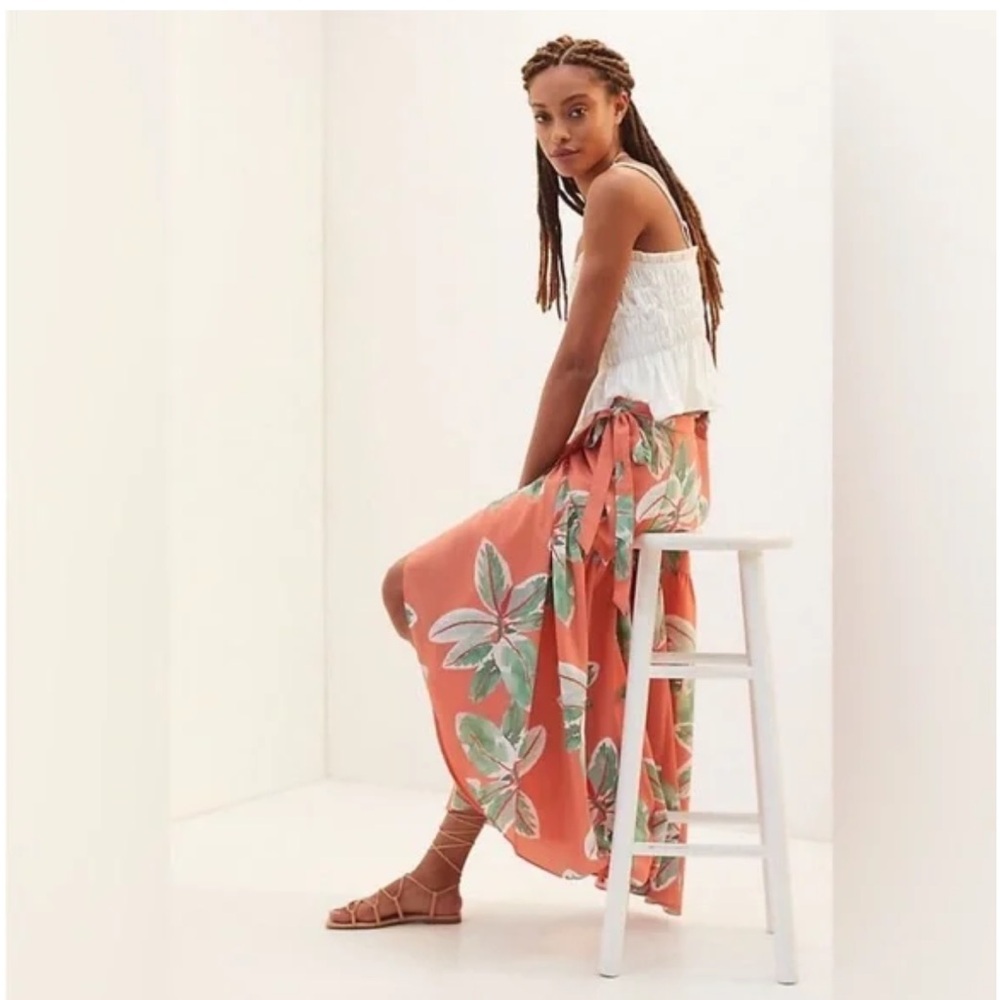 Anthropologie hutch floral wrap skirt small
